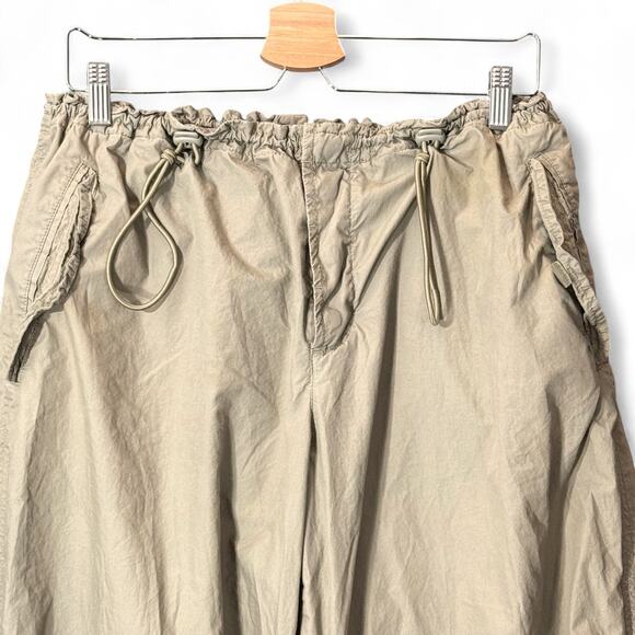 GAP Y2K 2007 Convertible Parachute Cargo Pants Khaki Drawstring Baggy Womens XXL - Picture 2 of 14
